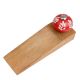 Red White Leaf Wooden Door Stopper